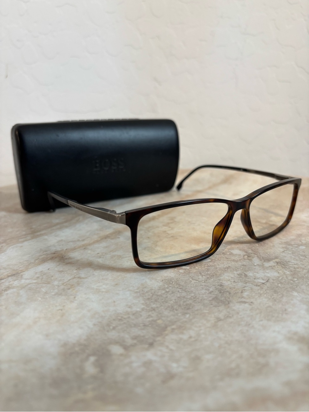 Boss Hugo Boss BOSS 1250 Tortoiseshell Rectangular Eyeglasses